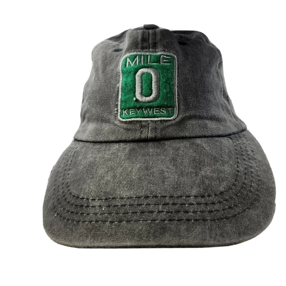 Key West Mile Marker 0 Grey/Blue Adjustable Hat